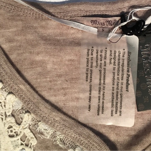 Miss Me Ombre Taupe Cardigan Crochet Front Button Down Pockets Sweater-Sz Sm New - Picture 3 of 4